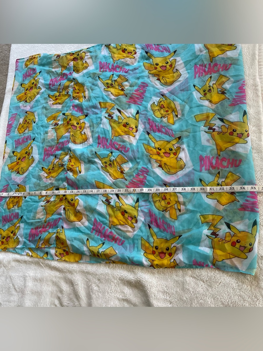 Pikachu Print Sheer Infinity Scarf - Picture 5 of 7